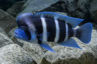 Cyphotilapia frontosa blue zaire moba (Frontosa mavi zaire moba)