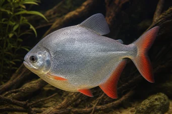 Myleus rubripinnis luna Kırmızı kanca ile metynnis-lune