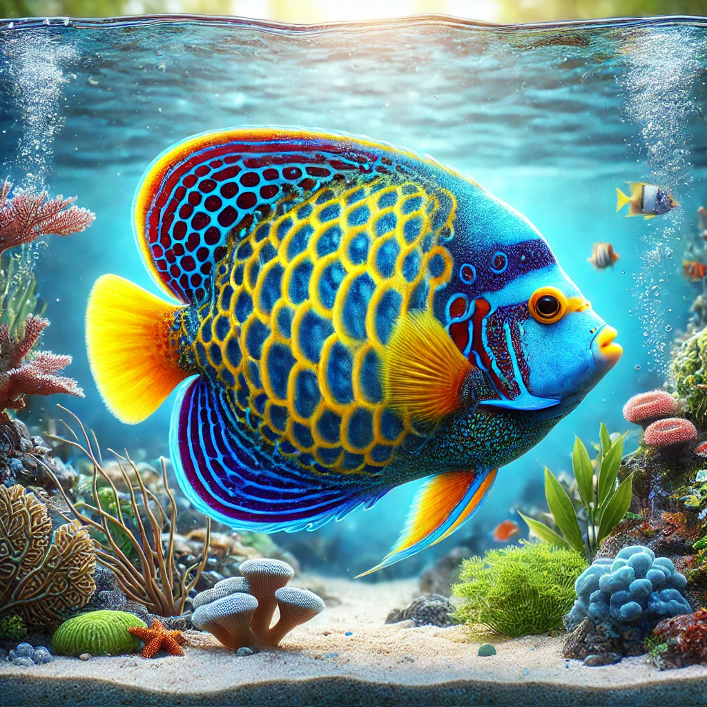 Pomacanthus semicirculat... Yarı yol